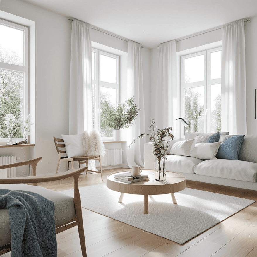 Wohnraum mit Eichenholz und warmen Tönen – Innenarchitektin Viktoria Exler